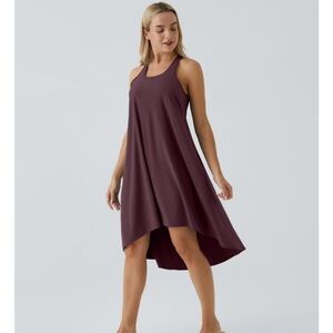 Halara Breezeful™ Backless Racerback High Low Flowy Midi Quick Dry Sz M